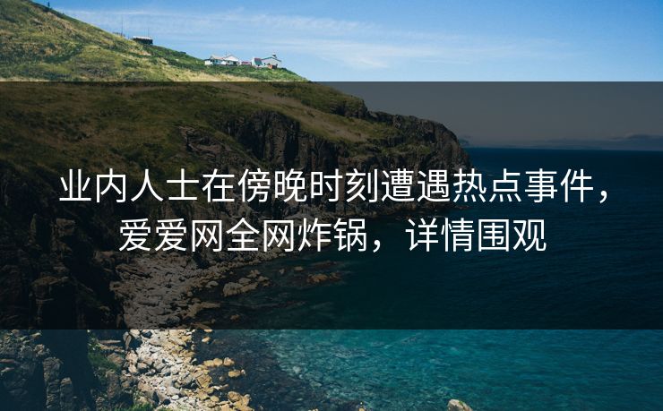 业内人士在傍晚时刻遭遇热点事件,爱爱网全网炸锅,详情围观 业内人士在傍晚时刻遭遇热点事件,爱爱网全网炸锅,详情围观