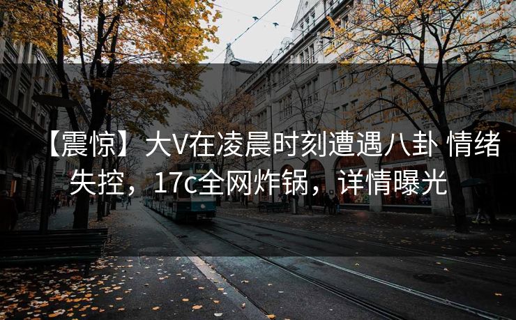 【震惊】大V在凌晨时刻遭遇八卦 情绪失控,17c全网炸锅,详情曝光